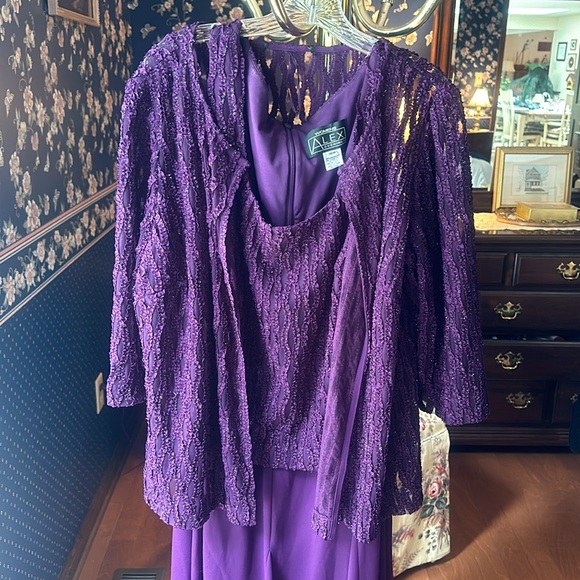 ALEX EVENINGWEAR DRESS & JACKET size 16W Mother of the Bride - Picture 9 of 9